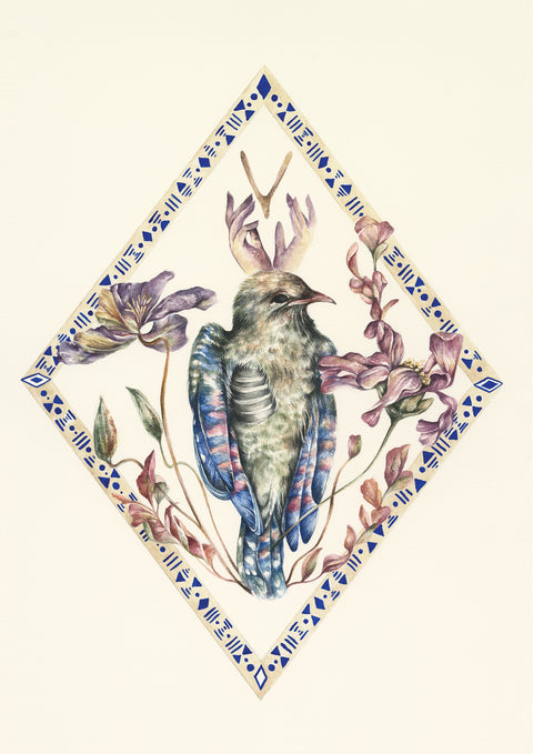 Crowned Bird Print